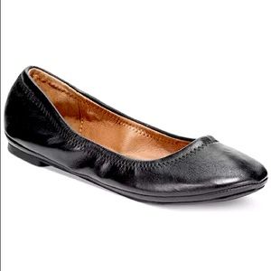 Emmie Black Leather Flats Lucky Brand Size 9